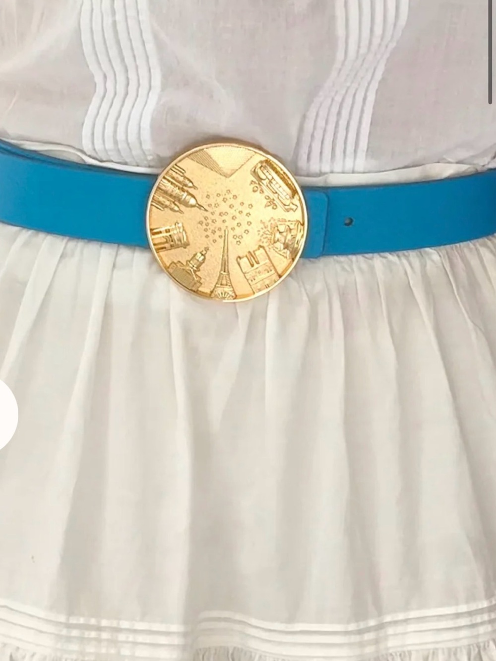 Cesoli Gold The Paris Buckle New With Velvet Blue Bag
